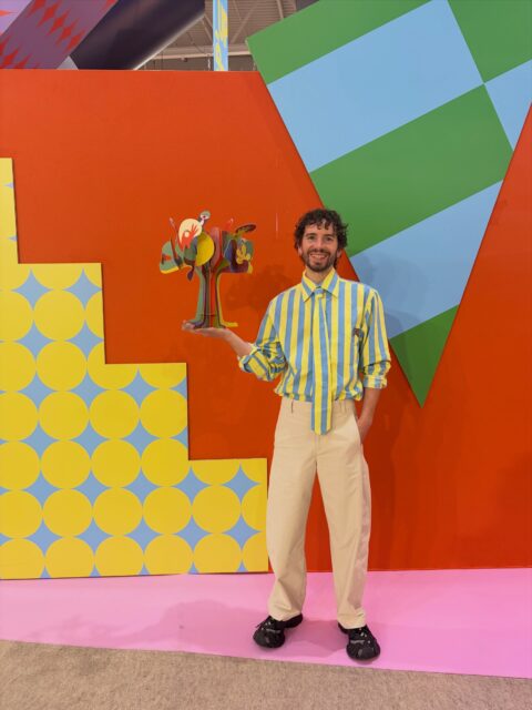 We love colours and like our days bright! Posing with some of our favourites designs.